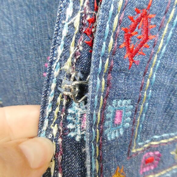 Vintage New Direction Southwestern Embroidered Jacket Sz L Blue Denim Beaded NOS - Picture 6 of 11